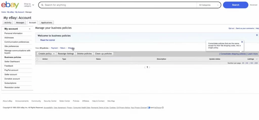 ebay listing ebay account
