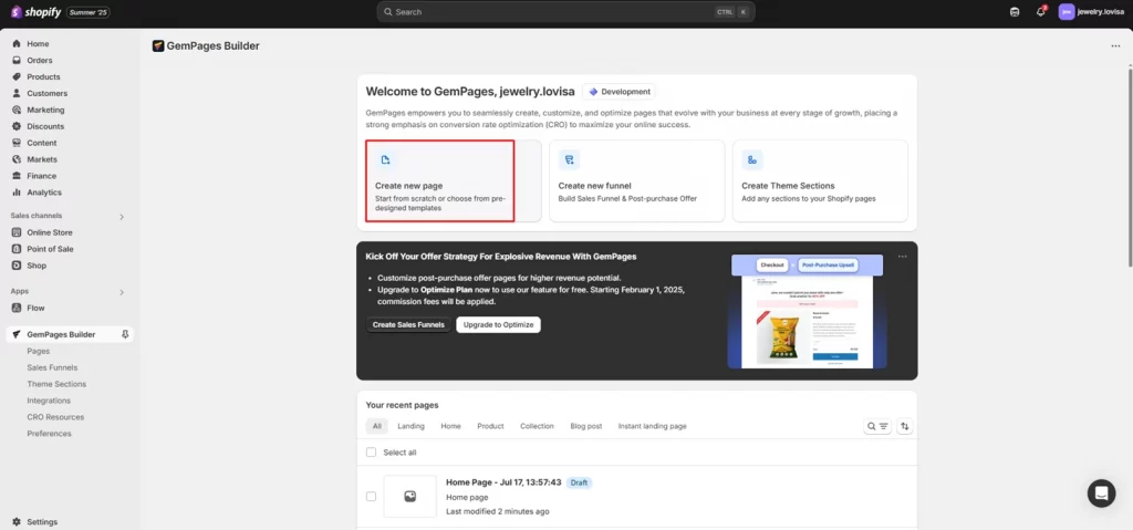 Create new webpage