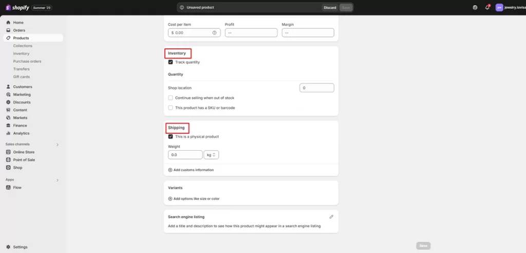 Manage inventory 