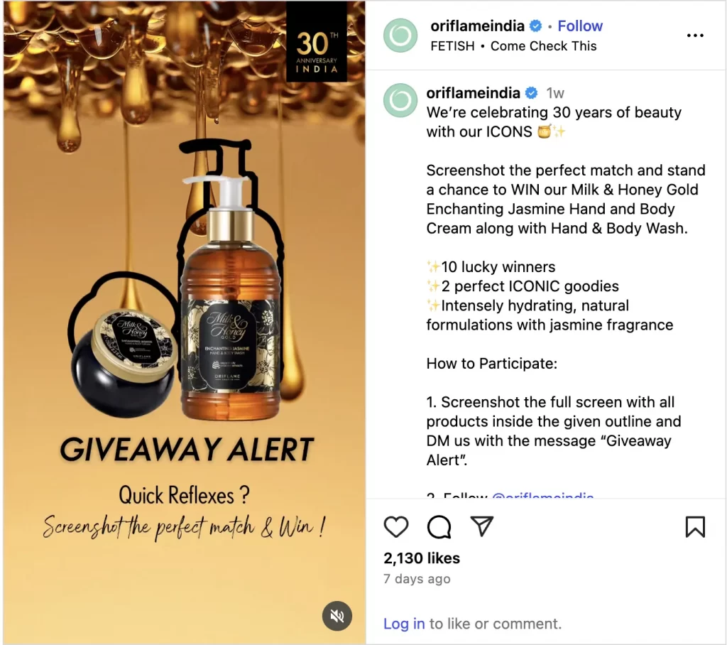 Product giveaway instagram post 