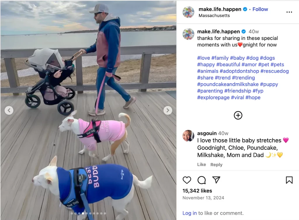 Share family or pet moments instagram post 