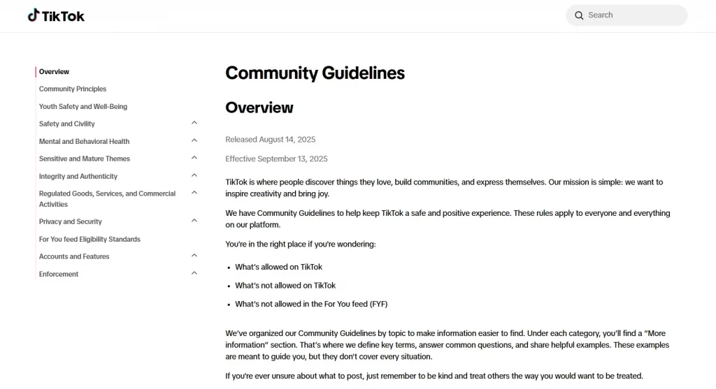 Stick to TikTok’s community guidelines