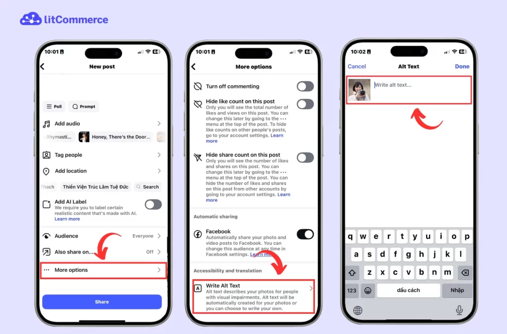 Add alt text to your Instagram post