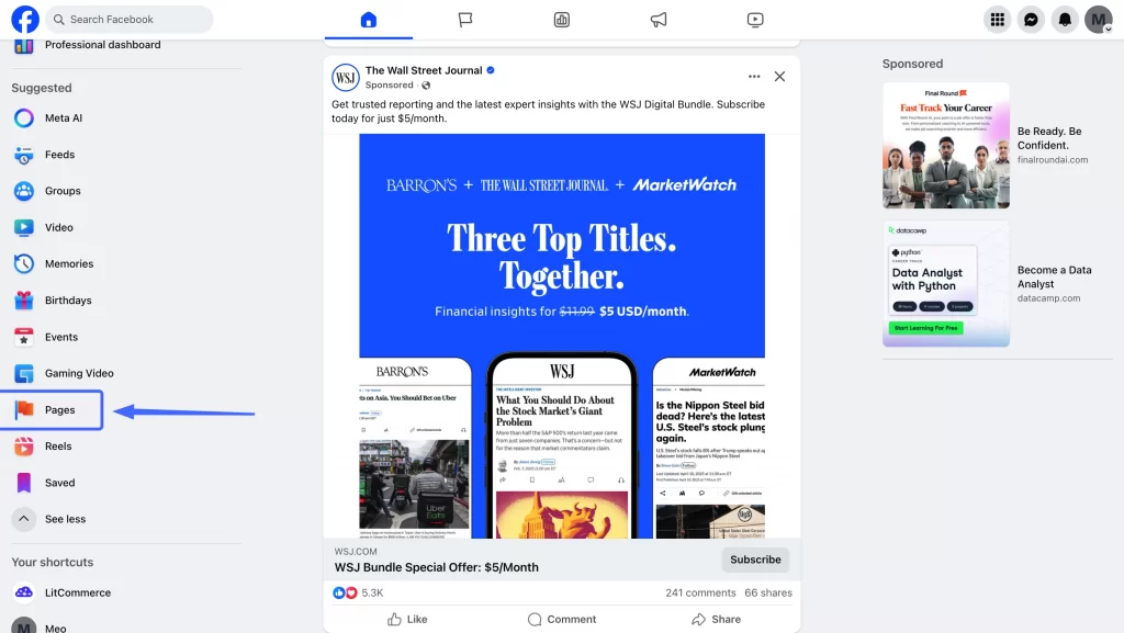 Go to Your Page Settings