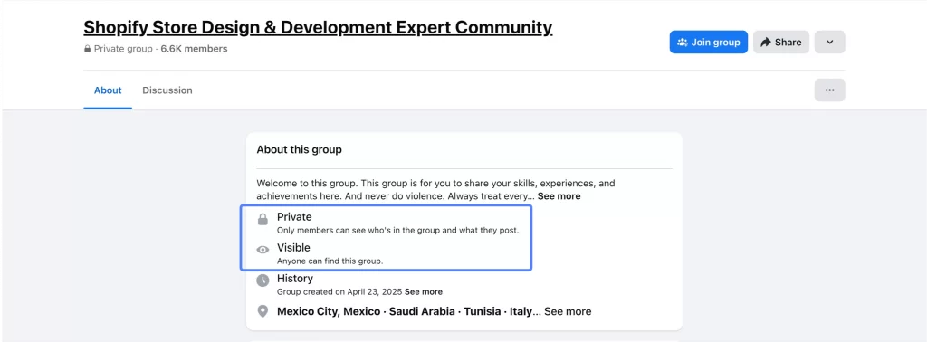 Private Groups
