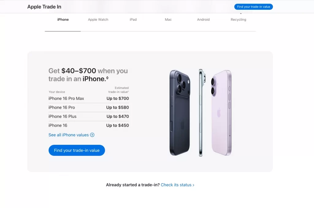 Apple CTA example
