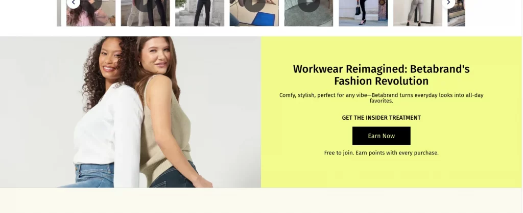 Betabrand CTA example