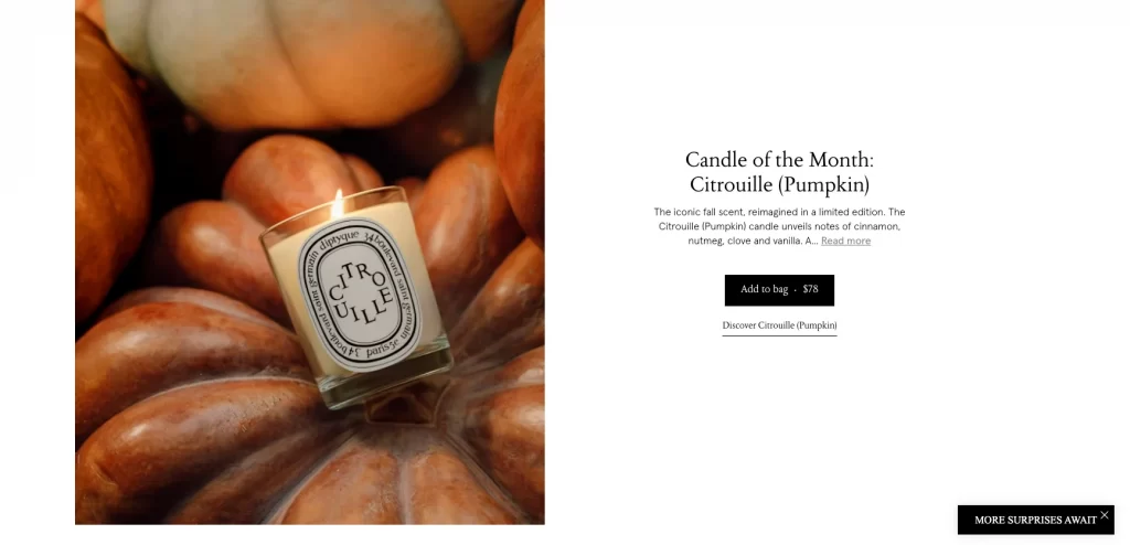 Diptyque CTA example