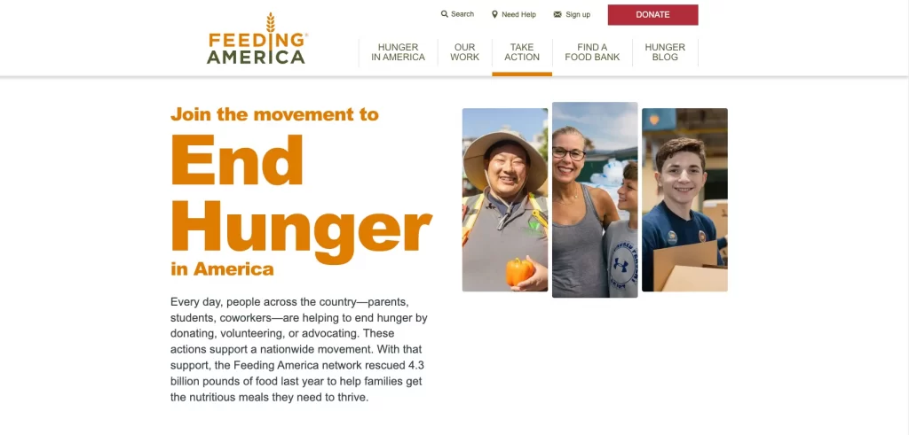 Feeding America CTA example