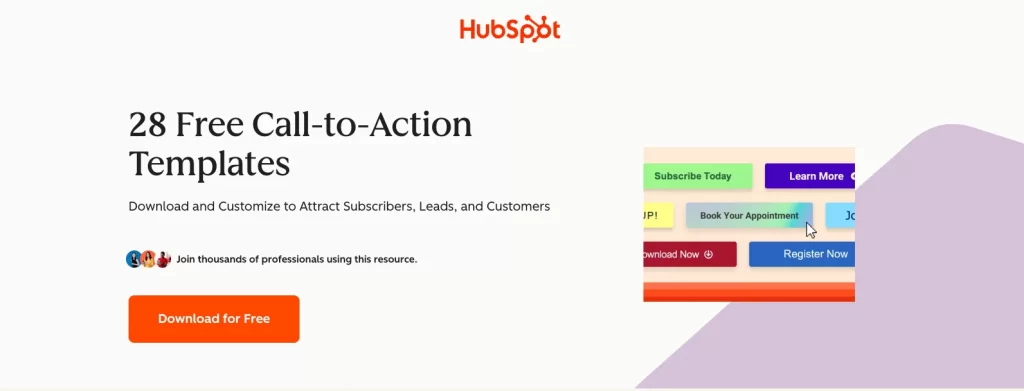 HubSpot CTA example