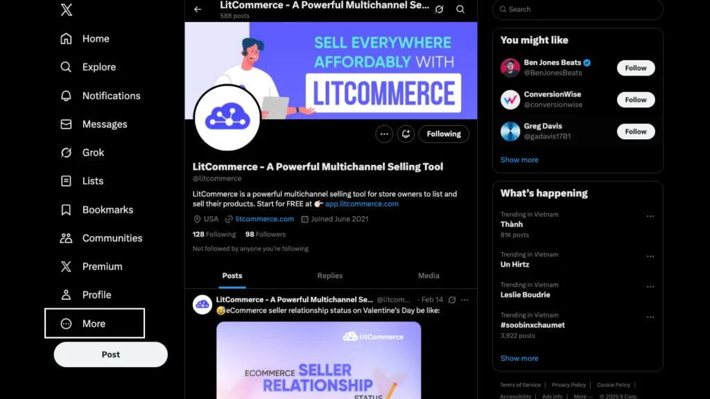 Log in and open X Premium