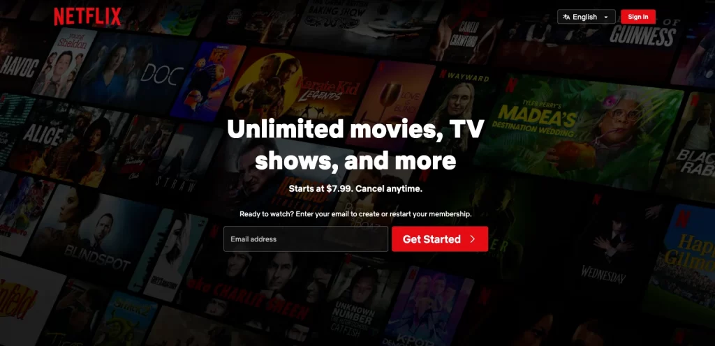 Netflix CTA example