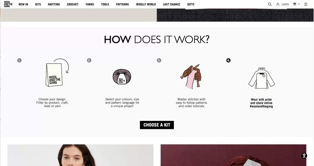 Wool and the Gang call to action example