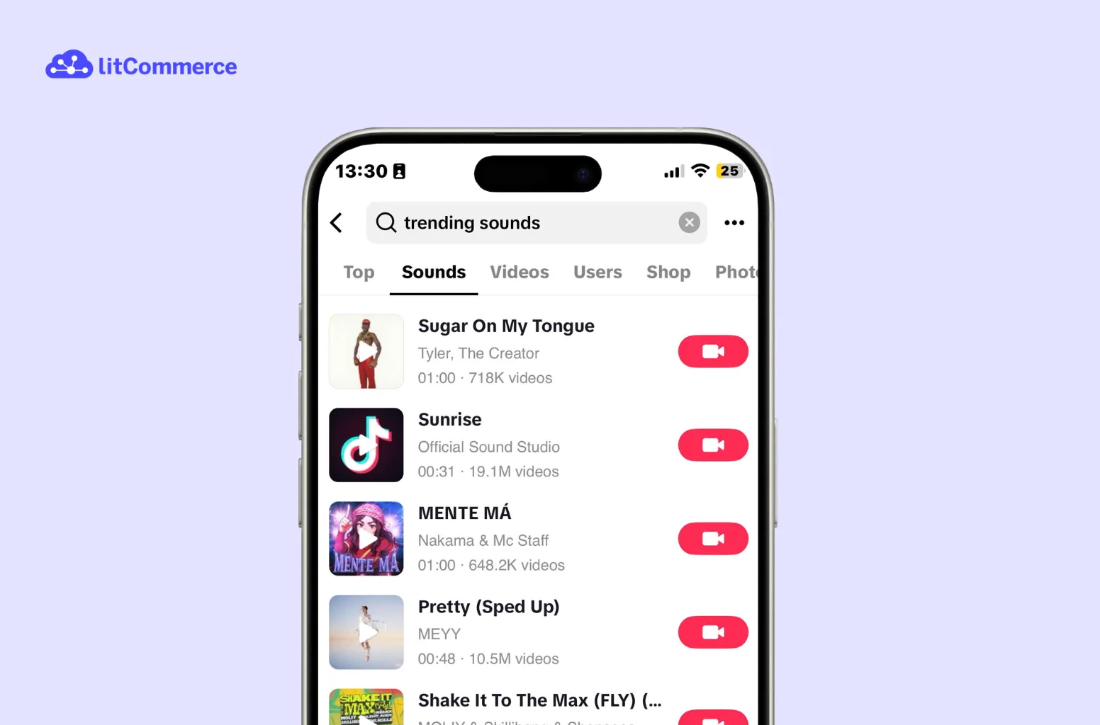 Start with TikTok’s Search bar