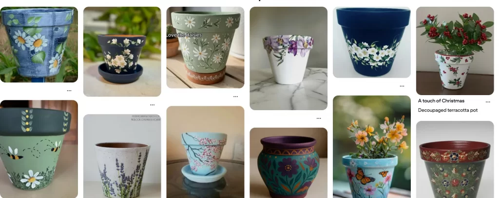 Hand-painted plant pots