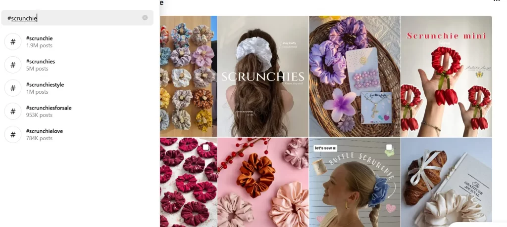 scrunchies hashtag on social media