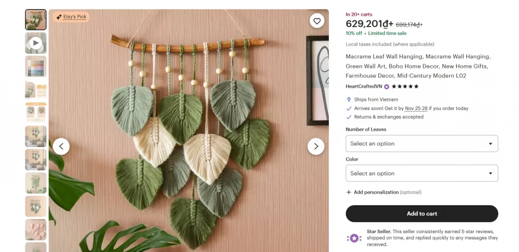 HeartCraftedVN a great example for things to make and sell business