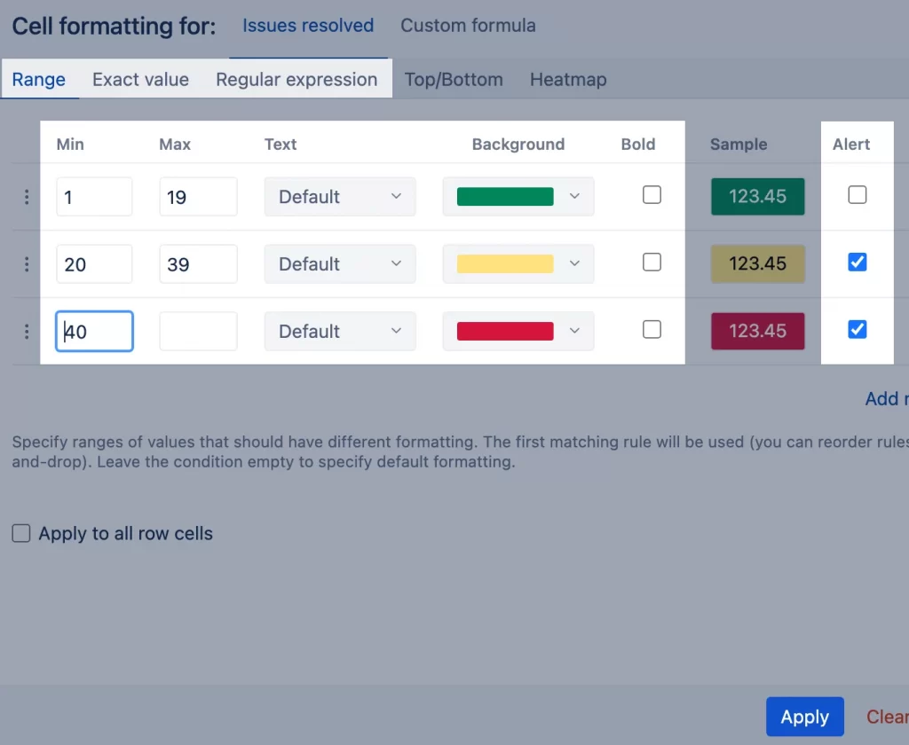 Apply conditional formatting on Google Sheet