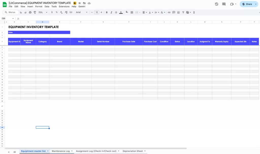 Google Sheets inventory management3