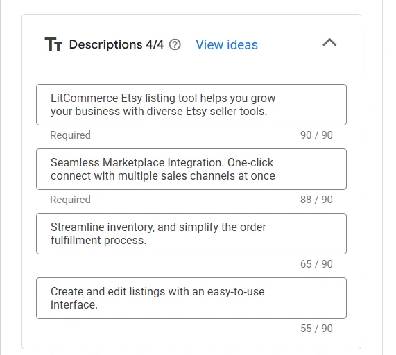 add descriptions add descriptions