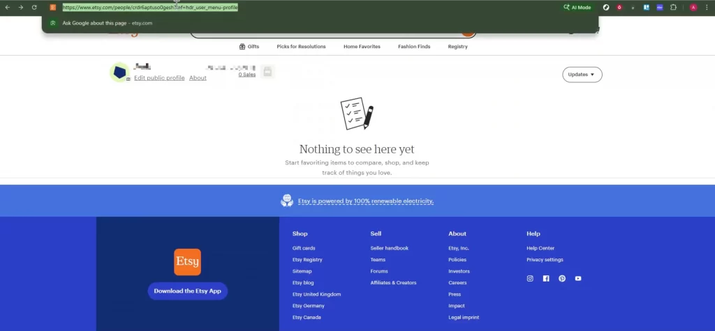 copy URL copy Etsy link