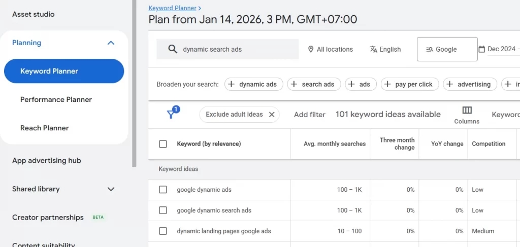 google ads keyword planner google ads keyword planner