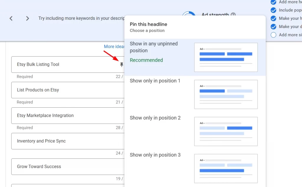 pin headline and description pin headline and description