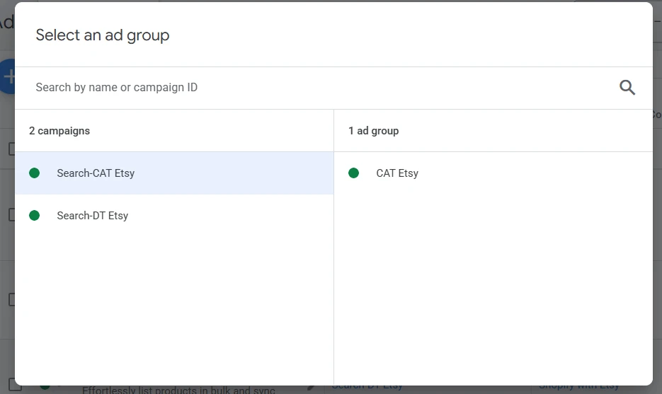 select ad groups select ad groups