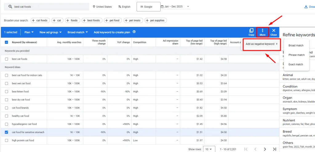 Add negative keywords 1 Add negative keywords on how to search keywords in Google AdWords