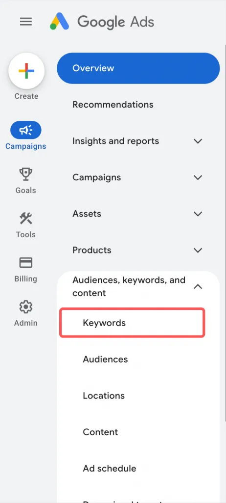 choose keyword in side bar choose keyword in side bar