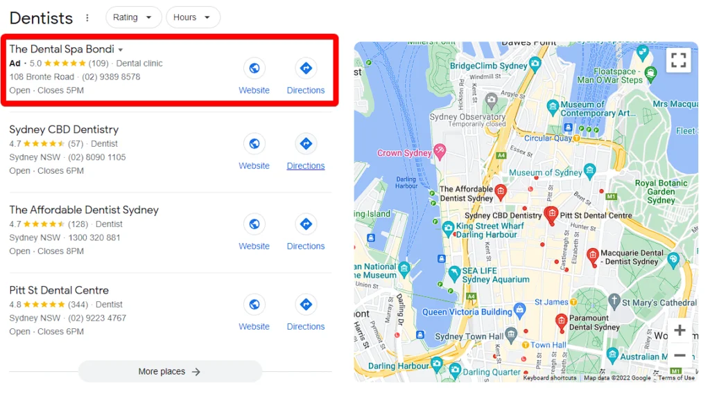 pmax ad google map ad examples