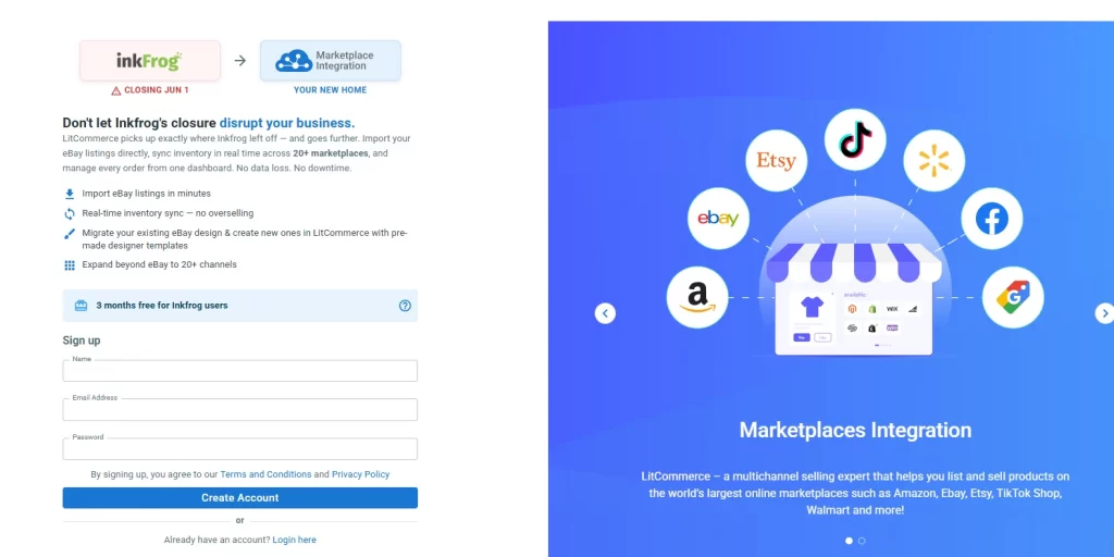 create litcommerce account for inkfrog users create litcommerce account for inkfrog users
