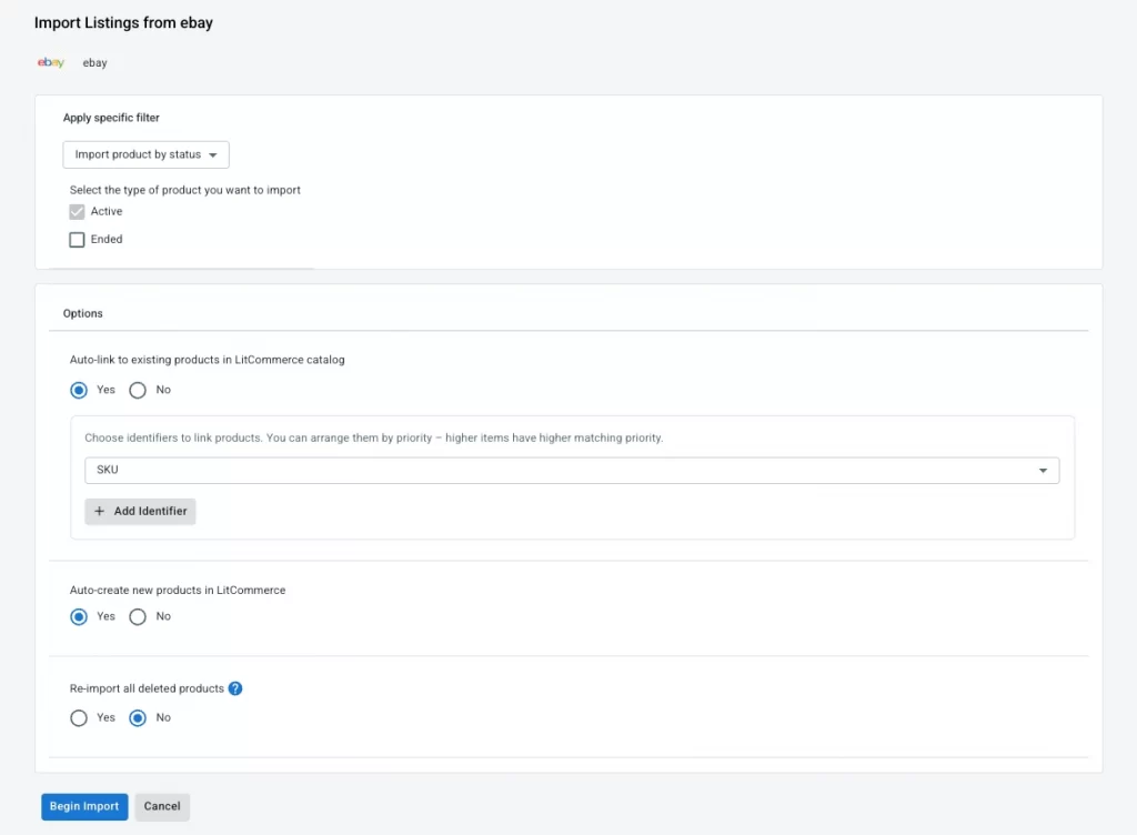 import eBay listings to LitCommerce import eBay listings to LitCommerce