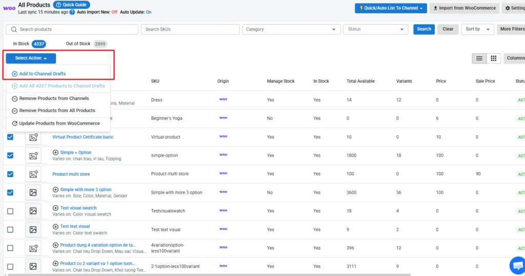 Select WooCommerce products to list on eBay Select WooCommerce products to list on eBay