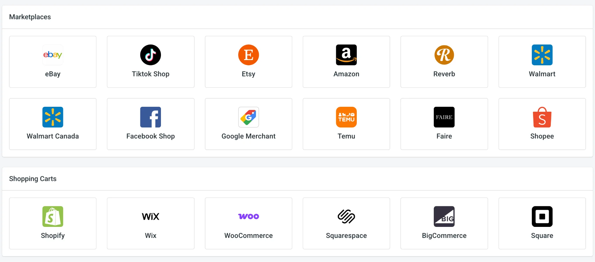 SellerChamp vs LitCommerce1 LitCommerce supported channels on the SellerChamp vs LitCommerce guide