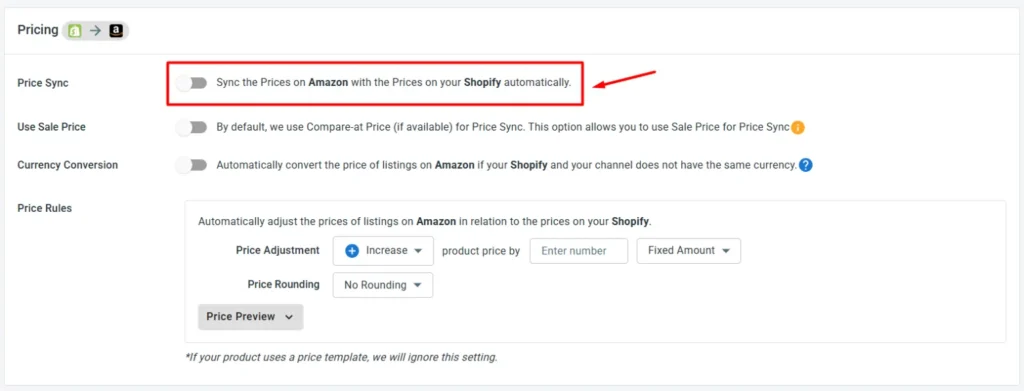 set up price sync for Shopify Amazon eBay integration Set up price sync for Shopify Amazon eBay integration