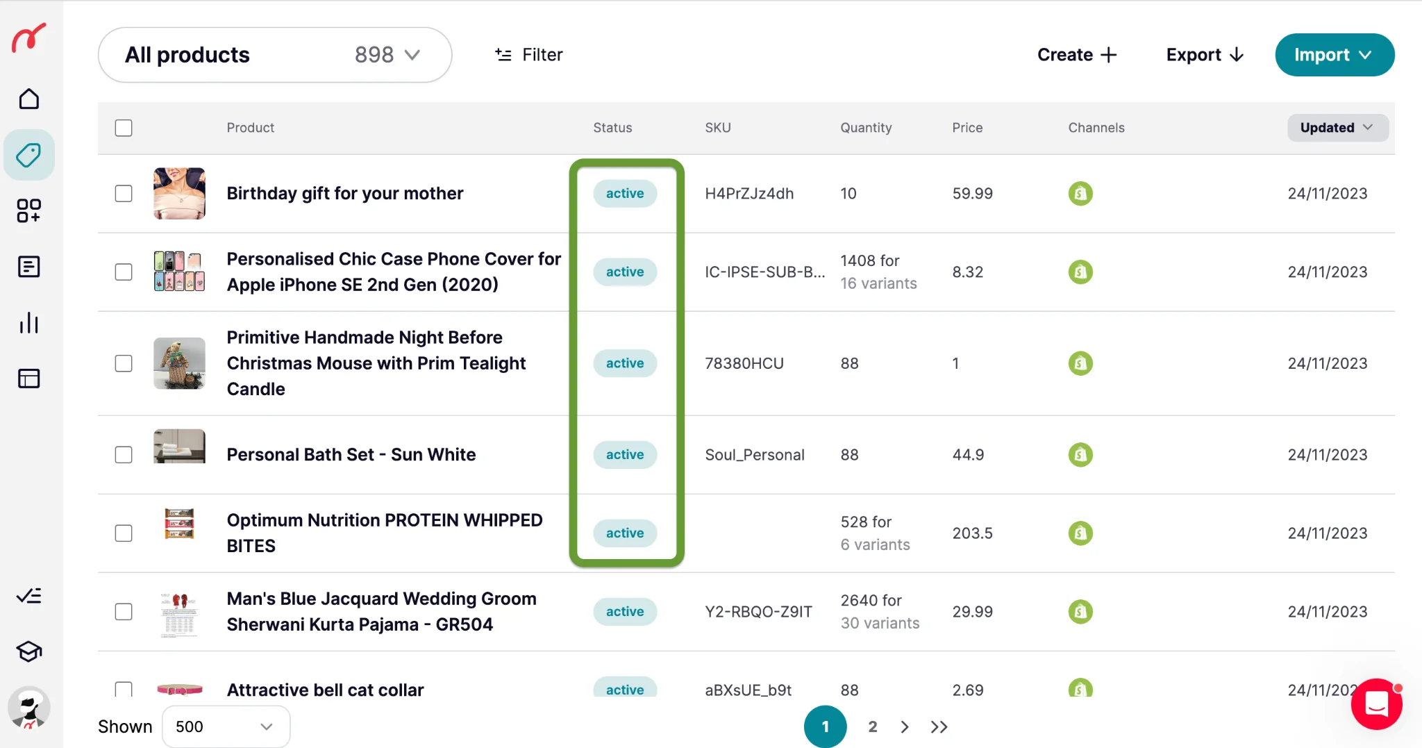 Best eBay Integration Apps for Shopify15 2 Nembol All Products dashboard showing listings synced across sales channels