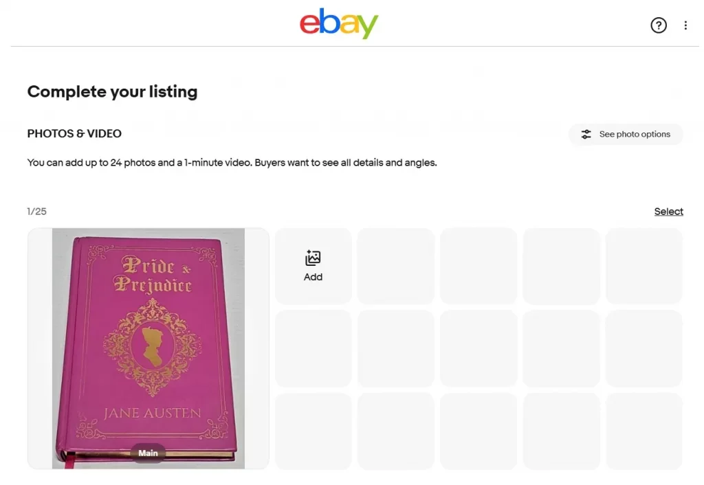 How to Sell Books on eBay2 1 Example of well-photographed book listing on eBay showing cover, spine, and condition details