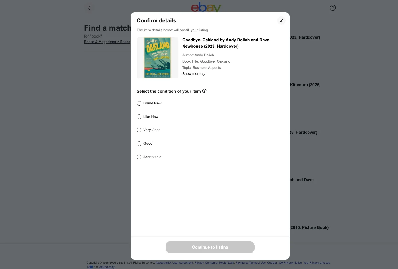 How to Sell Books on eBay4 1 eBay category selection page showing Books and Magazines categories for book listing
