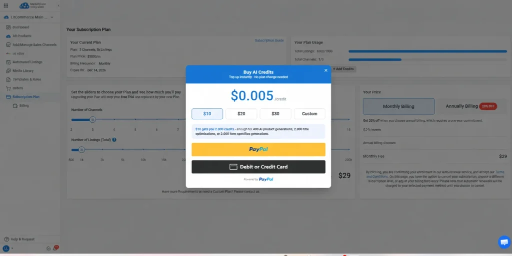 LitCommerce AI LitCommerce AI topup