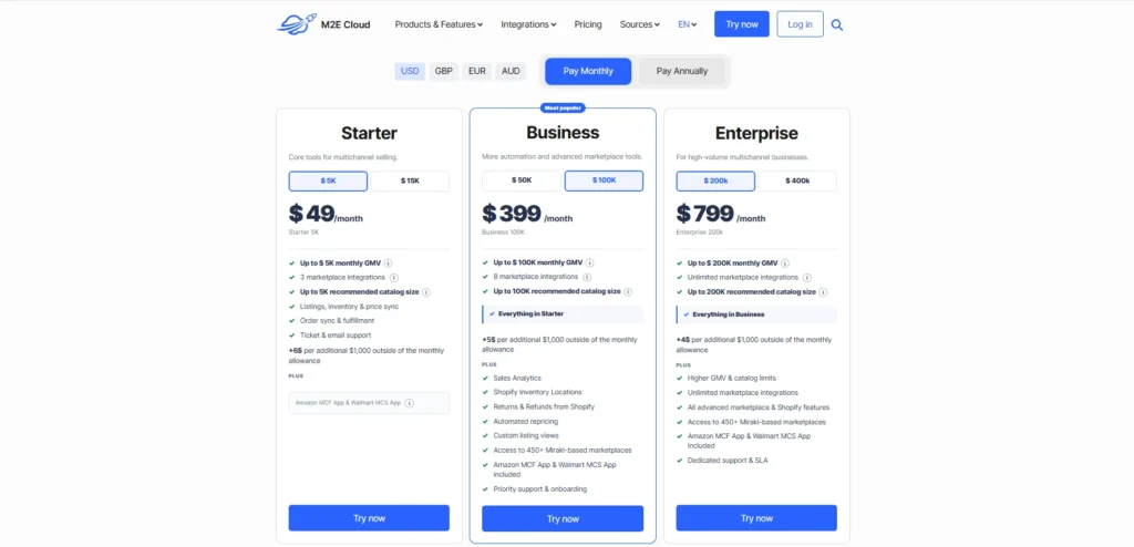 M2E Cloud Pricing M2E Cloud Pricing