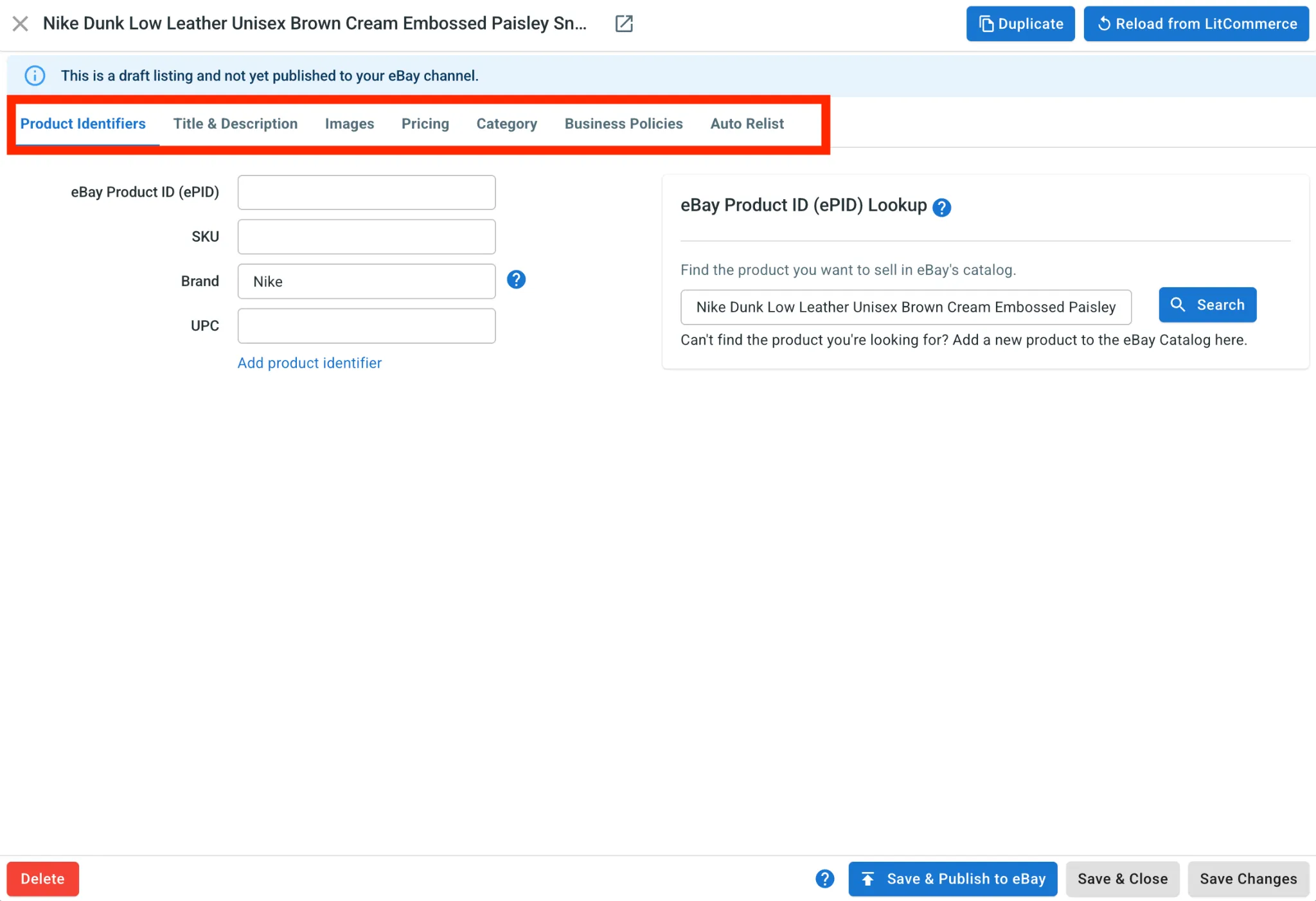 litcommerce vs salestio6 11zon LitCommerce eBay listing editor with product identifiers and ePID lookup