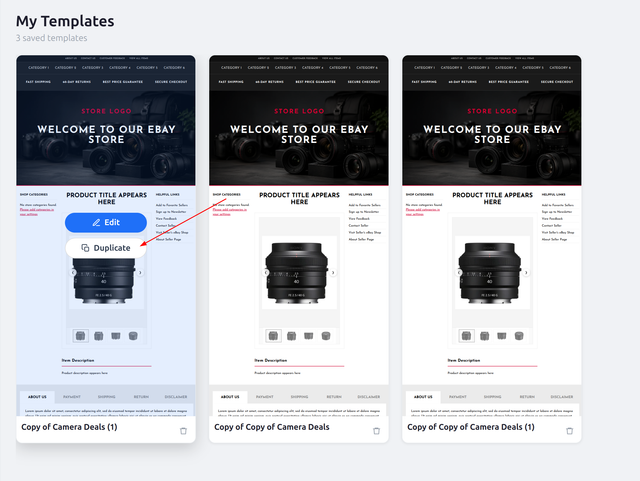 Duplicate eBay Designer Template 1