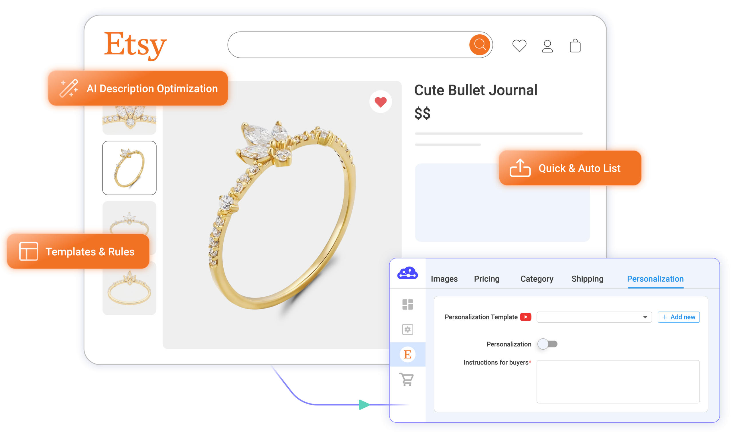 Etsy integration - listing features