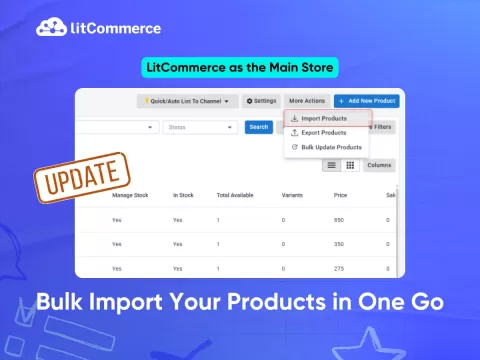 bulk imports for litcommerce as the main store