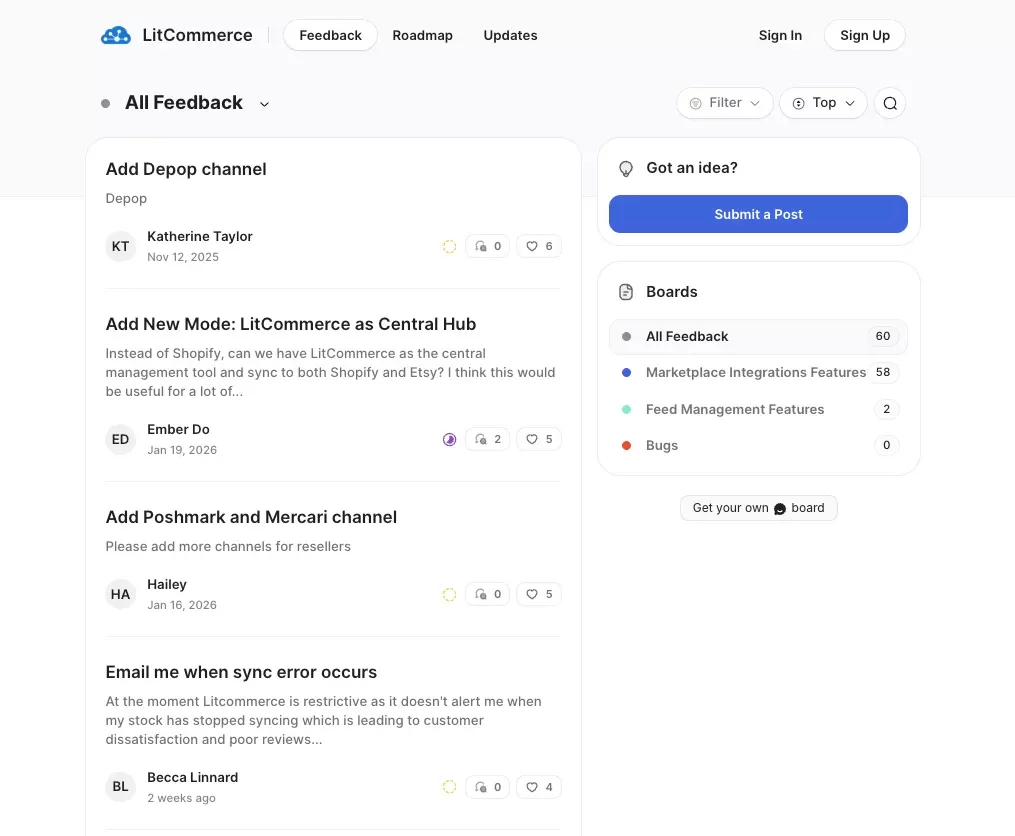 LitCommerce Feedback
