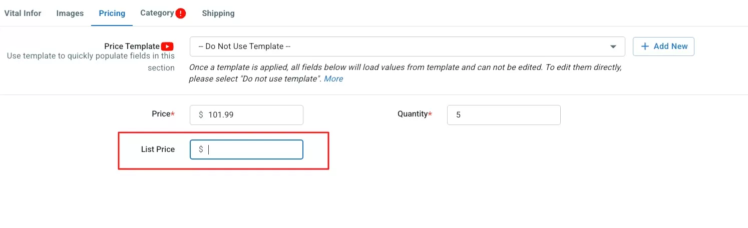 Price list on TikTok