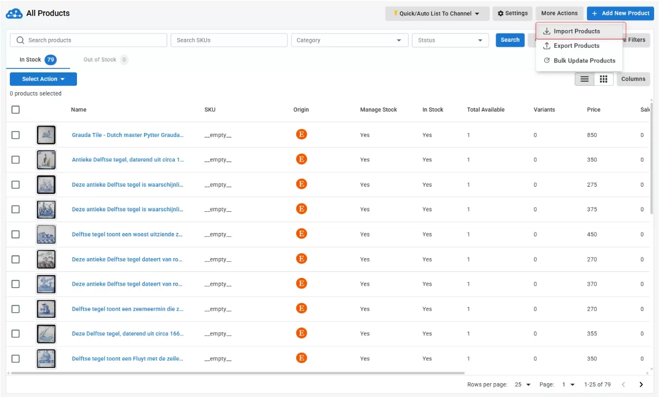 bulk import products in one go