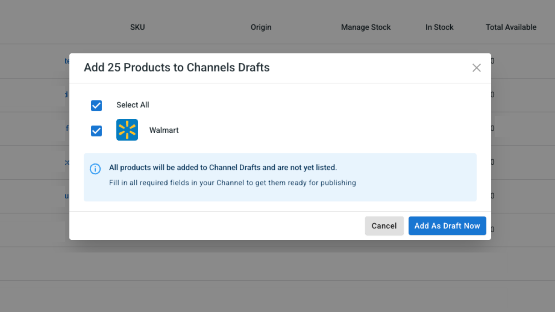 Add Shopify products to Walmart Add Shopify products to Walmart