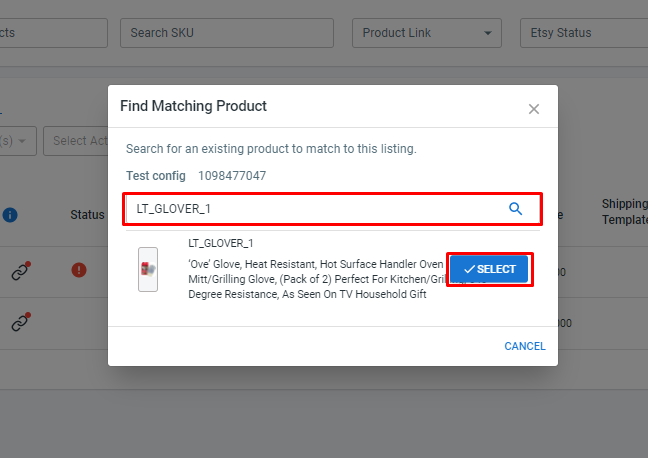 Find matching product